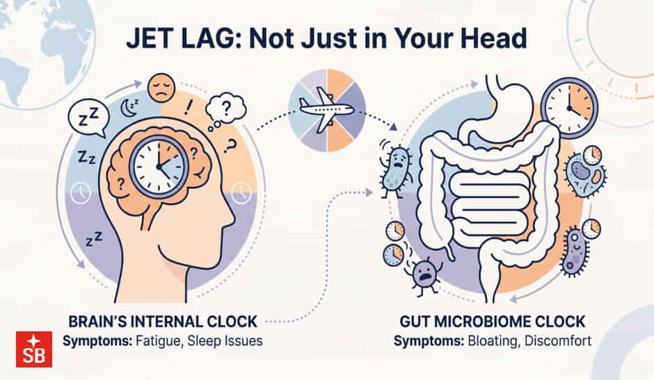 Your gut keeps its own clock and suffers jet lag too