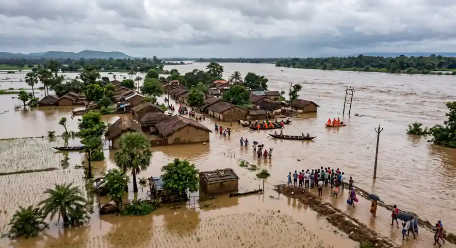 Why the mahanadi river rises and floods during powerful monsoon rains