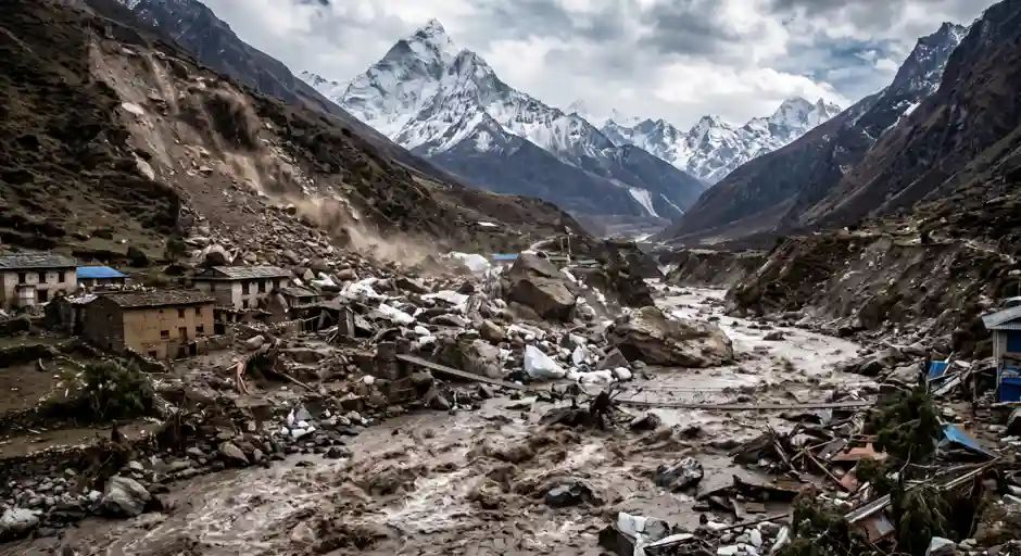 How ice, rock and water created a disaster in Nepal