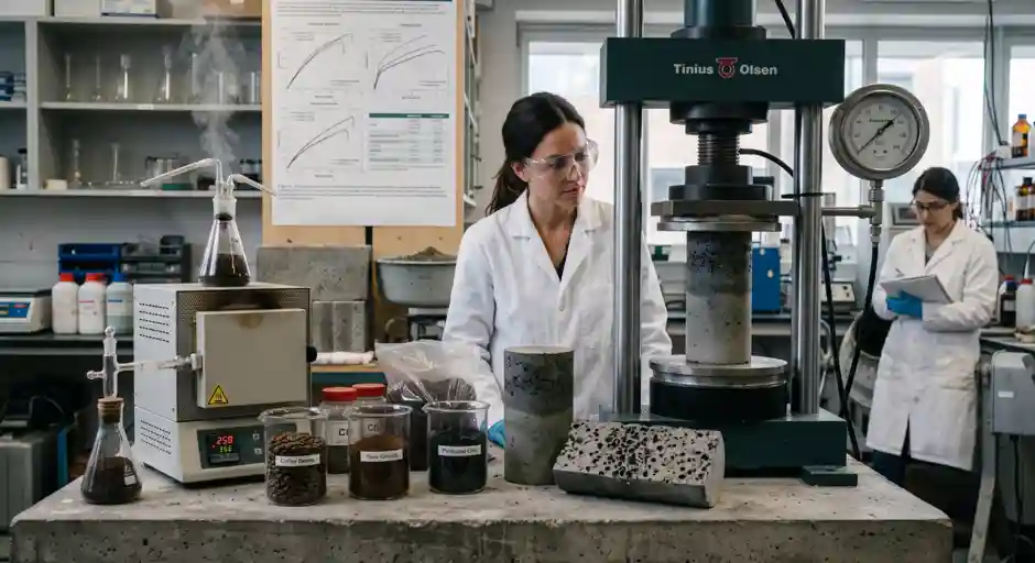 Scientists heated coffee waste to 350°c-and made concrete 29% stronger