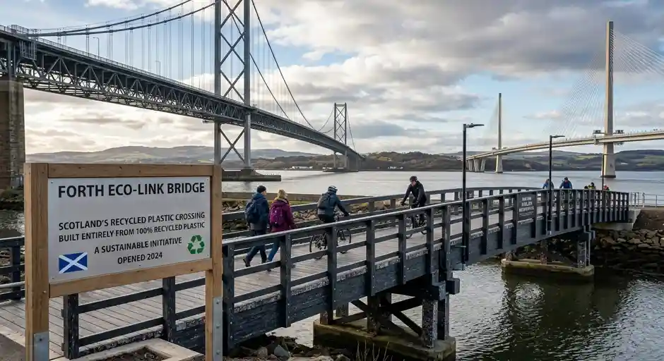 Scotland built a bridge from recycled plastic
