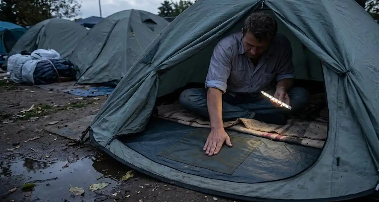 The tent that charges itself: How a little hand-tapping could light up homeless encampments