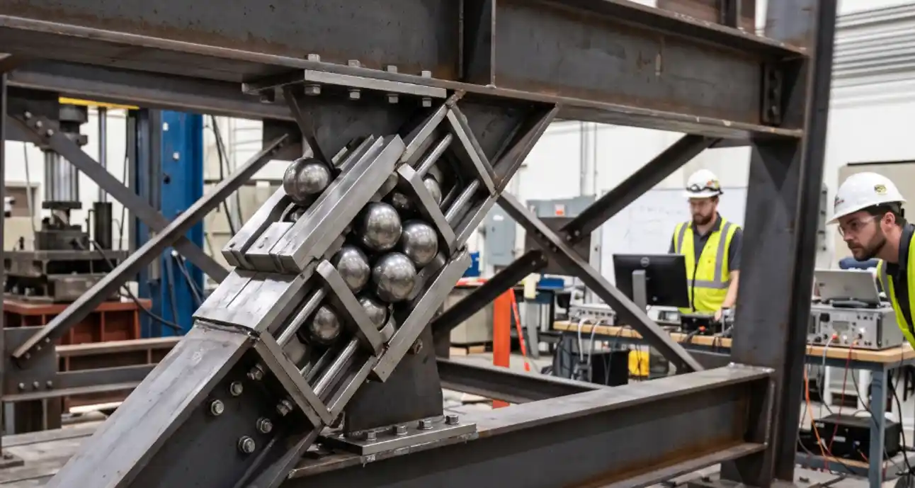 This steel-ball device fights earthquake vibrations