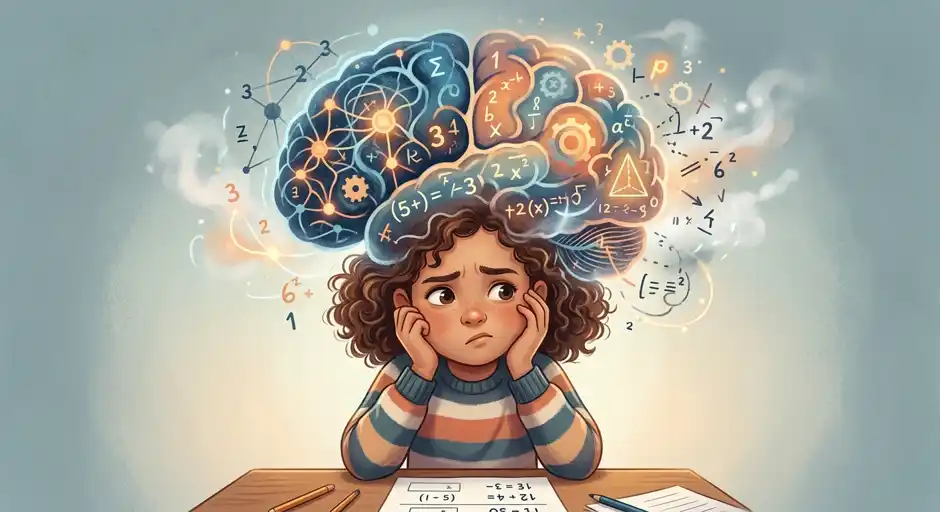 What happens in the brain when a child struggles with math