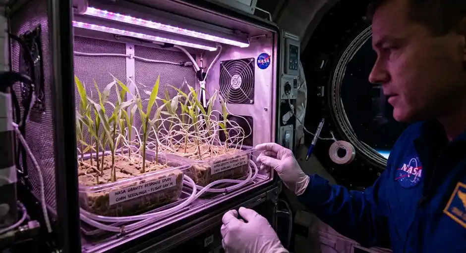 What happens when a plant grows without gravity