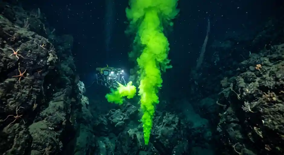 Scientists released dye into a deep-sea canyon. the water rose 100 metres a day